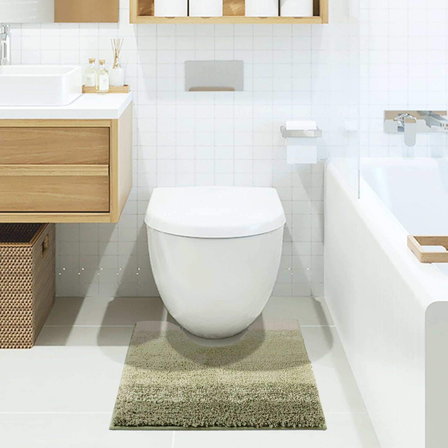 Soft and Absorbent Bathroom Rug Non-slip Plush Shaggy Bath Carpet Luxury Bath Mats