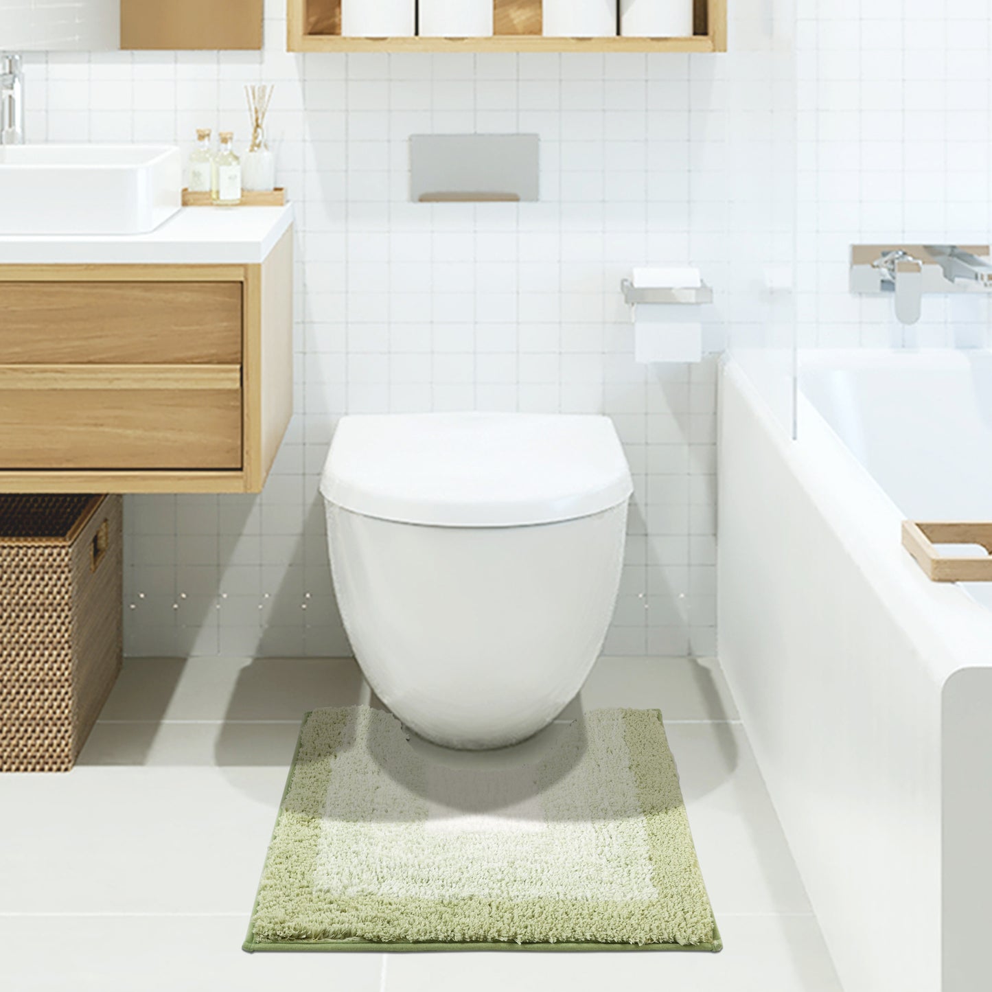 Soft and Absorbent Bathroom Rug Non-slip Plush Shaggy Bath Carpet Luxury Bath Mats