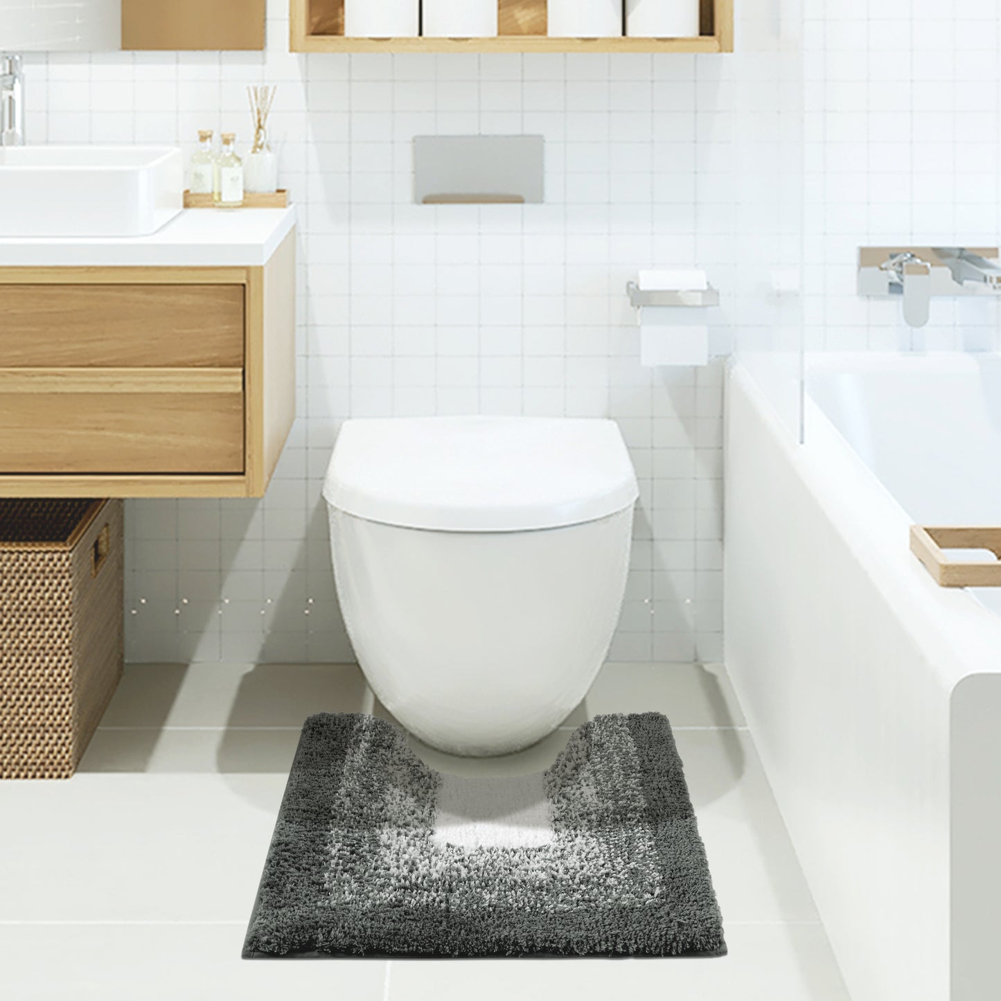Soft and Absorbent Bathroom Rug Non-slip Plush Shaggy Bath Carpet Luxury Bath Mats
