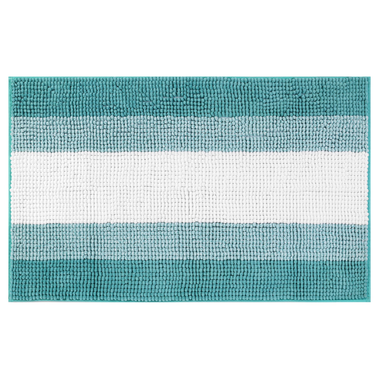 Bathroom Rug, Extra Soft and Absorbent Chenille Bath Rug Fluffy Striped Chenille Bath Mats