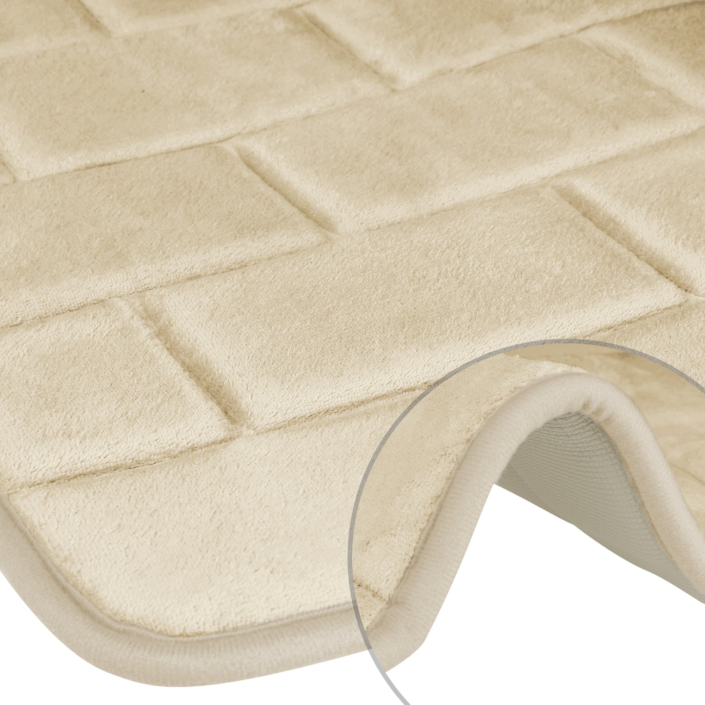 Memory Foam Bath Mat, Soft Absorbent Bathroom Rug Non-Slip Thick Dry Fast for Bath Mats