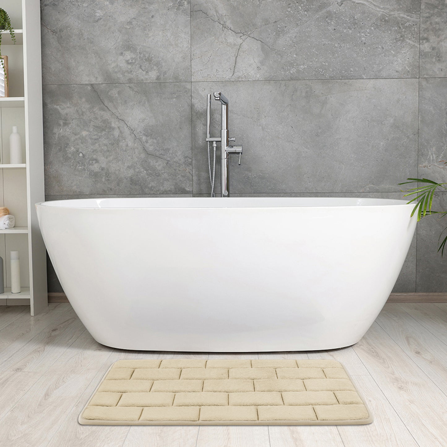 Memory Foam Bath Mat, Soft Absorbent Bathroom Rug Non-Slip Thick Dry Fast for Bath Mats