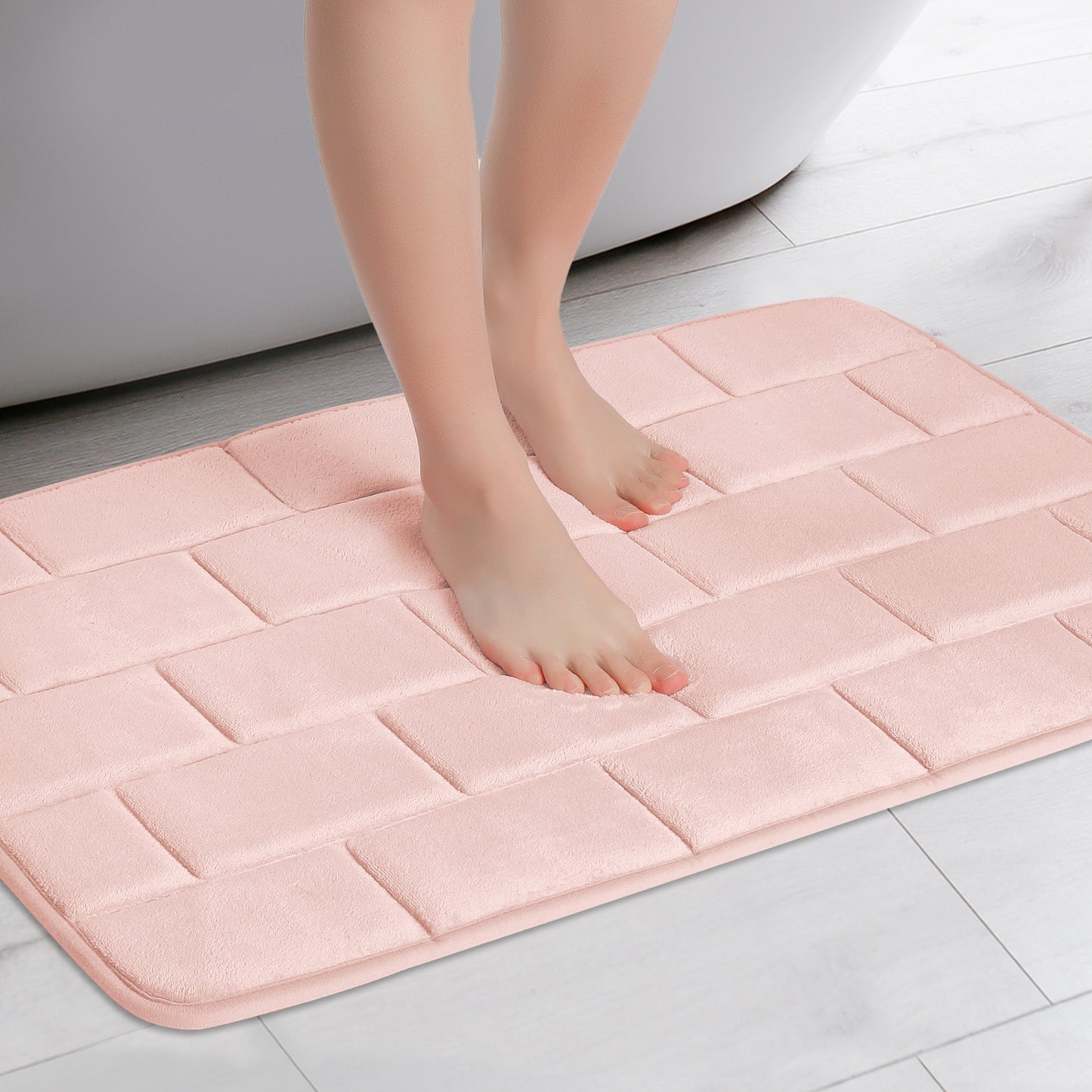 Memory Foam Bath Mat, Soft Absorbent Bathroom Rug Non-Slip Thick Dry Fast for Bath Mats