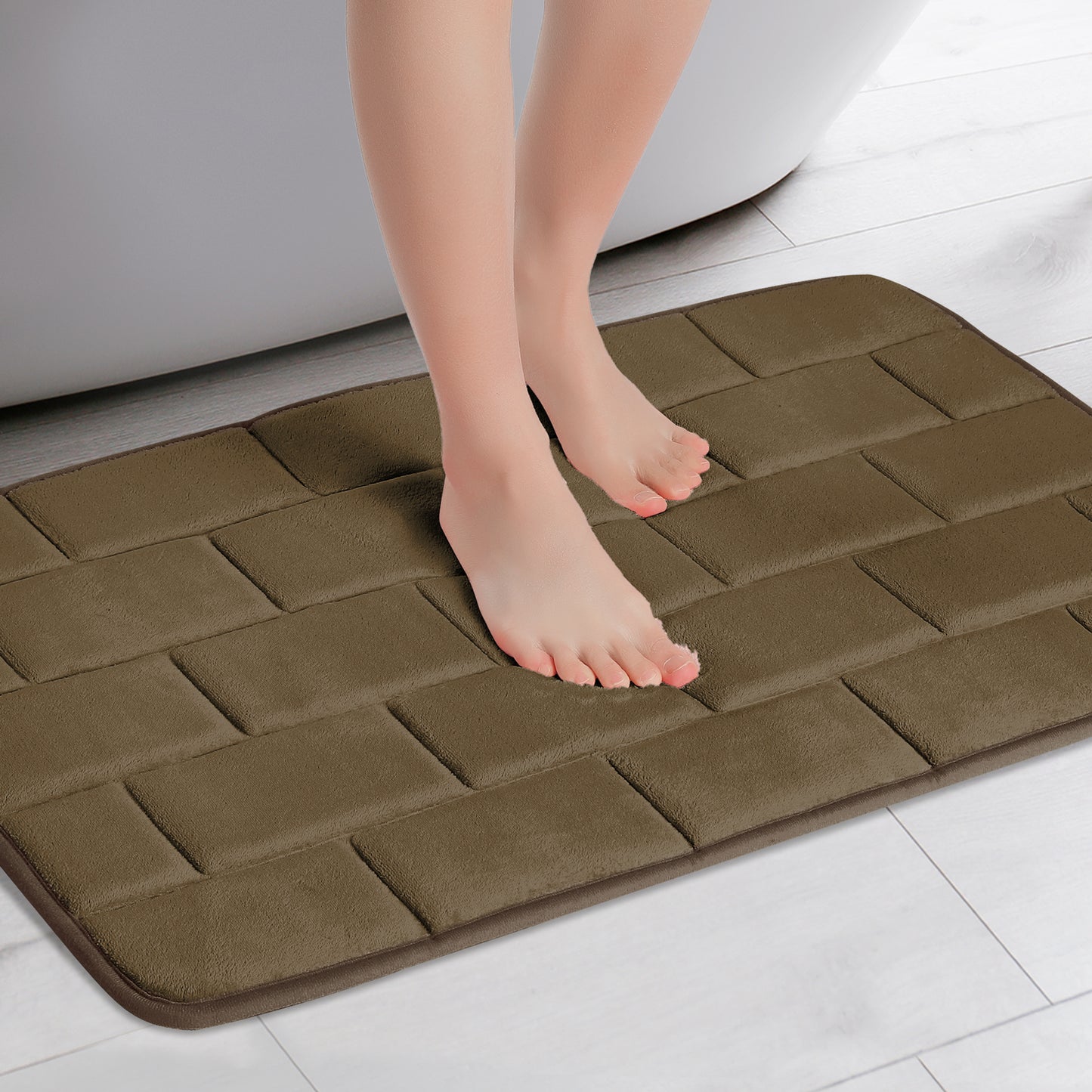Memory Foam Bath Mat, Soft Absorbent Bathroom Rug Non-Slip Thick Dry Fast for Bath Mats