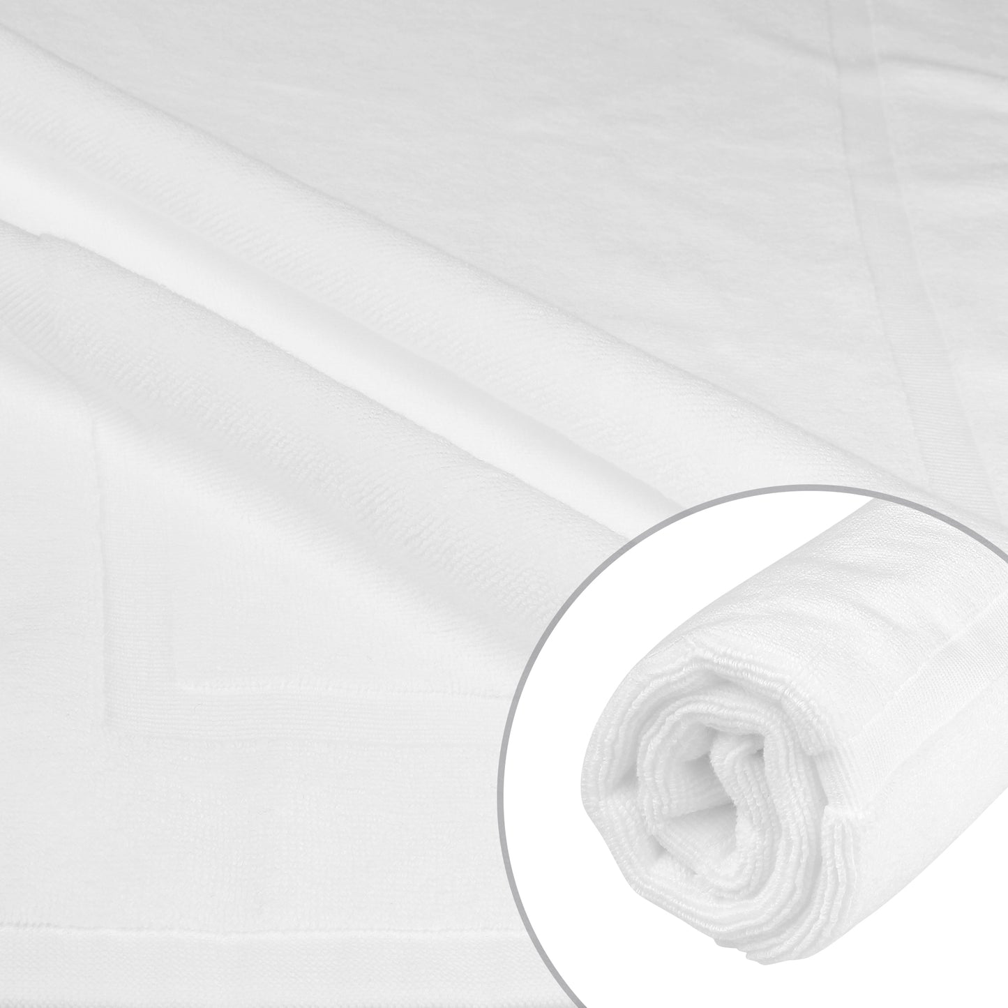 Towel Cotton Banded Bath Mat, Reversible Step Out Soft Plush Absorbent Bath Mats