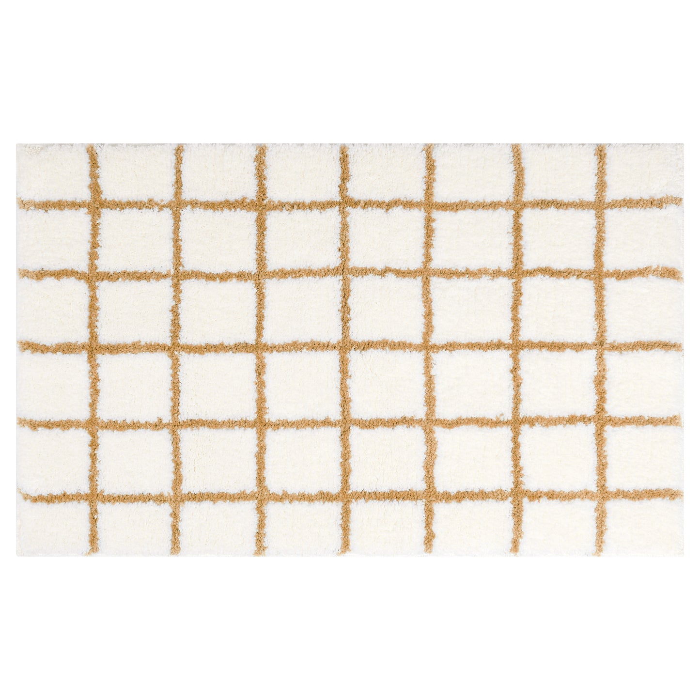 Checkered Non Slip Bath Mats, Soft Fluffy Absorbent Bathroom Rugs for Shower