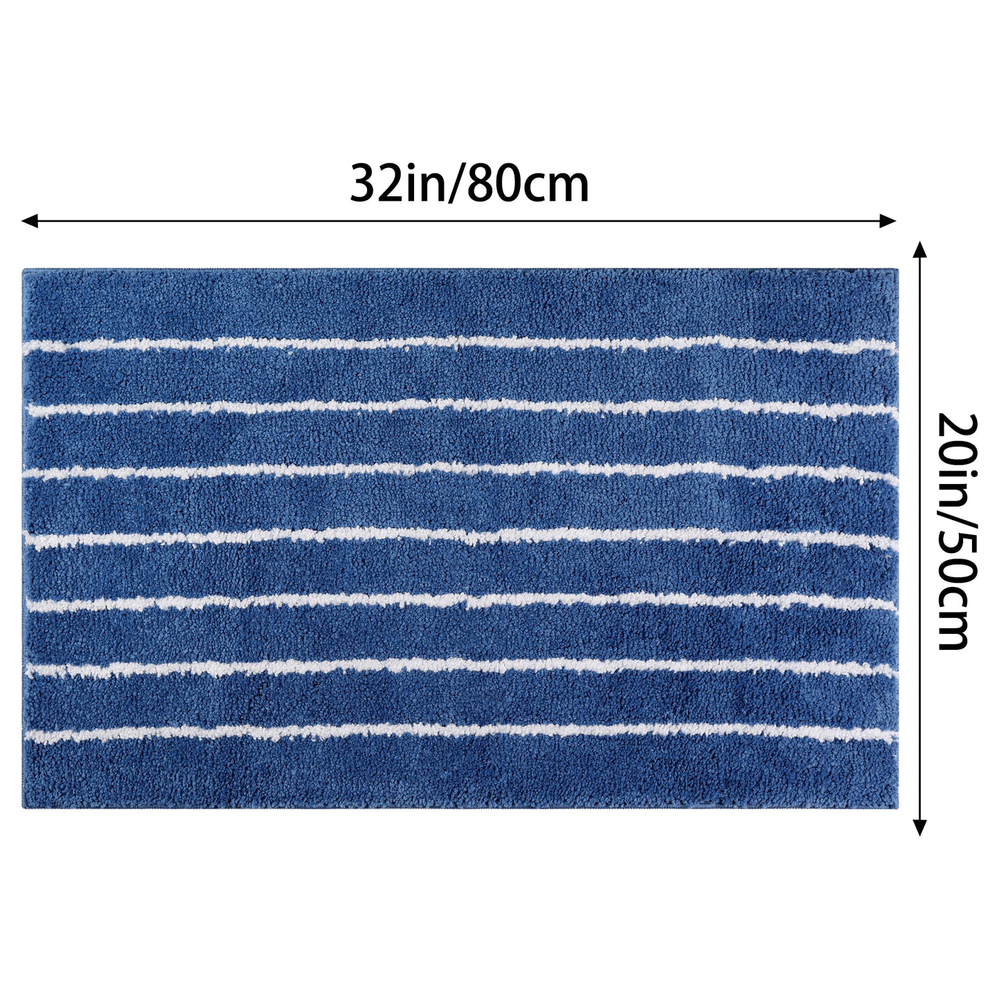 Striped Bathroom Rug, Non-Slip Soft Fluffy Bath Carpet, Water Absorbent Bath Mats