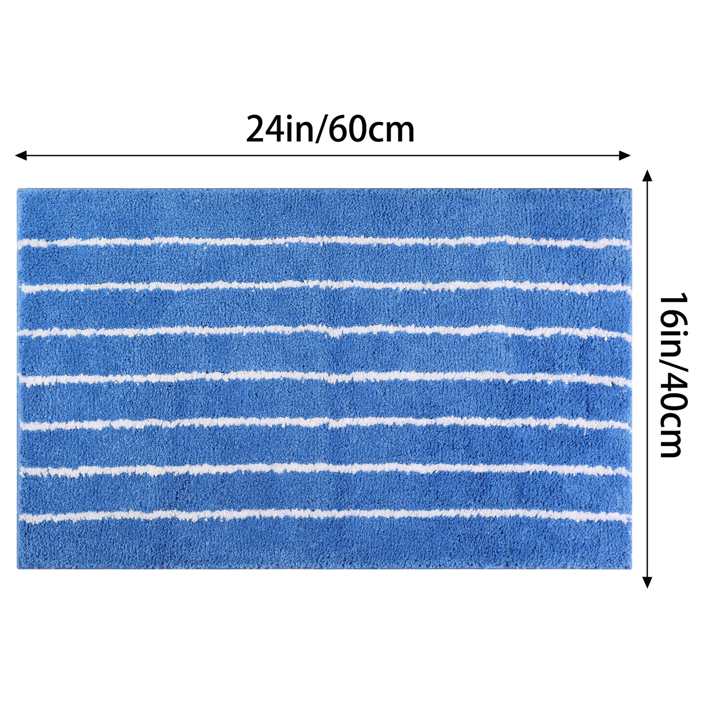 Striped Bathroom Rug, Non-Slip Soft Fluffy Bath Carpet, Water Absorbent Bath Mats