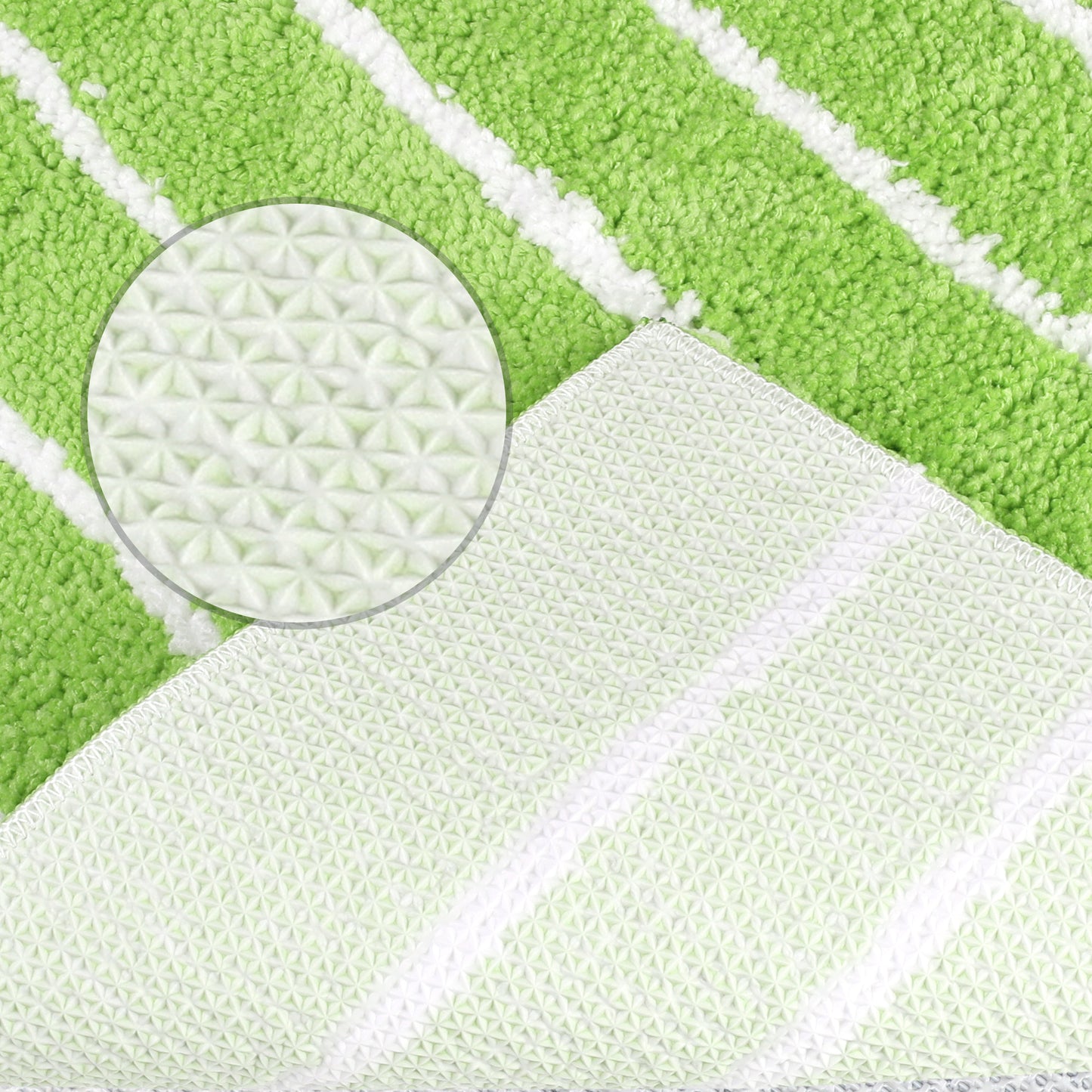 Striped Bathroom Rug, Non-Slip Soft Fluffy Bath Carpet, Water Absorbent Bath Mats