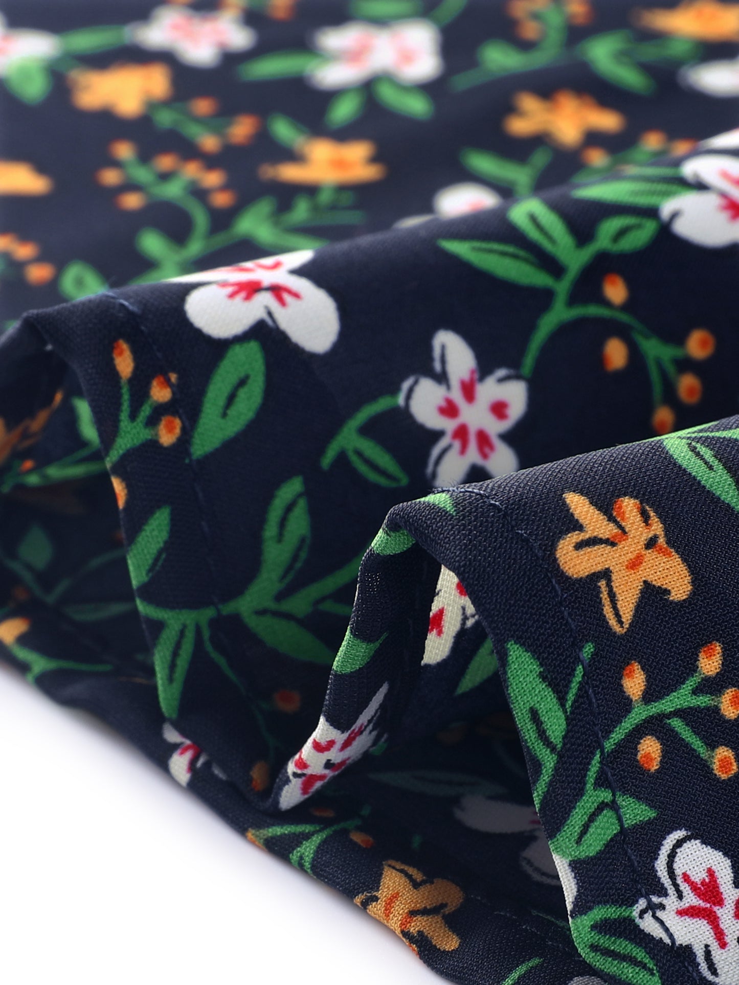 Women's Plus Size Summer Top Floral Tie Waist Short Sleeves Round Neck Blouse