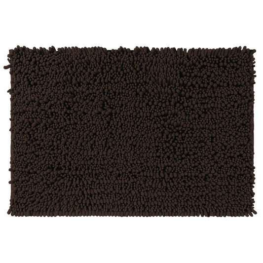 Chenille Bathroom Rugs Non-Slip Bath Mat, Plain Washable Soft Bath Mats