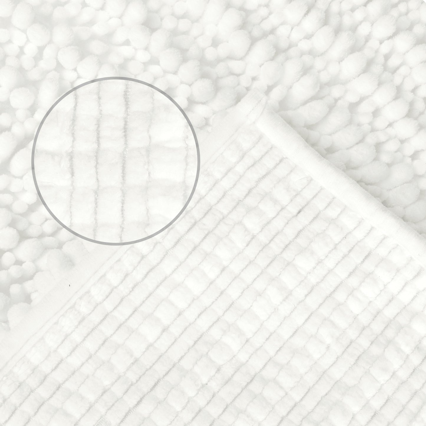 Chenille Bathroom Rugs Non-Slip Bath Mat, Plain Washable Soft Bath Mats
