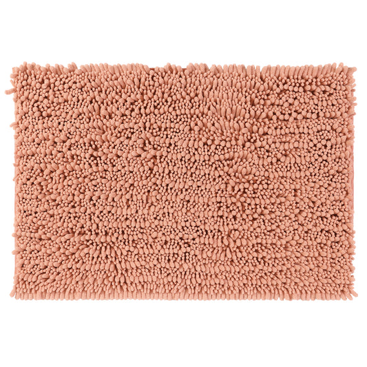Chenille Bathroom Rugs Non-Slip Bath Mat, Plain Washable Soft Bath Mats