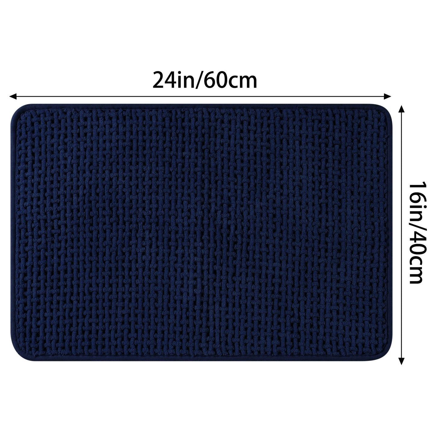 Chenille Bathroom Rugs, Non Slip Bath Mat Carpet for Bathroom Floor and Shower