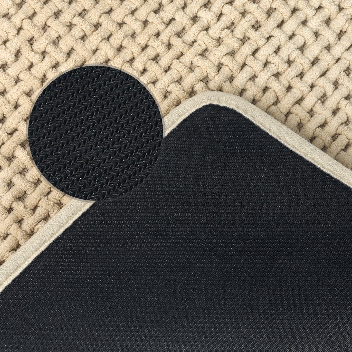 Chenille Bathroom Rugs, Non Slip Bath Mat Carpet for Bathroom Floor and Shower