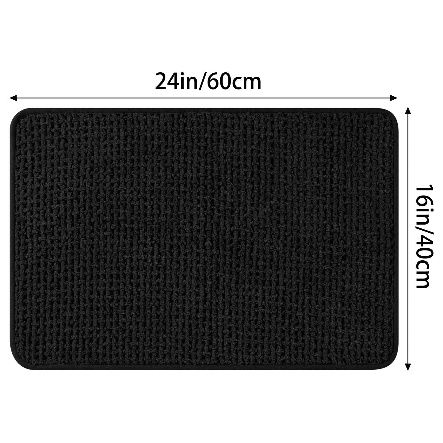 Chenille Bathroom Rugs, Non Slip Bath Mat Carpet for Bathroom Floor and Shower