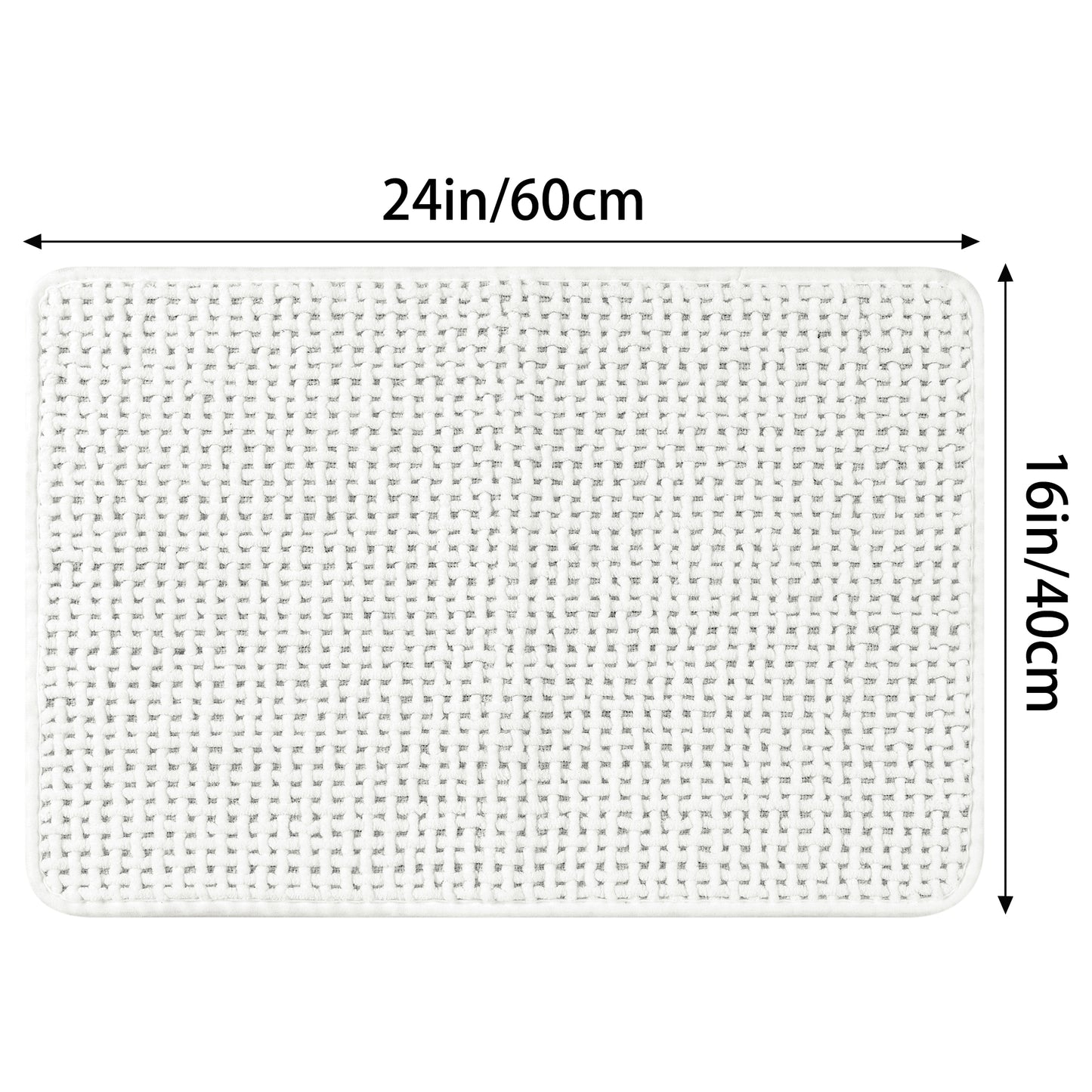 Chenille Bathroom Rugs, Non Slip Bath Mat Carpet for Bathroom Floor and Shower