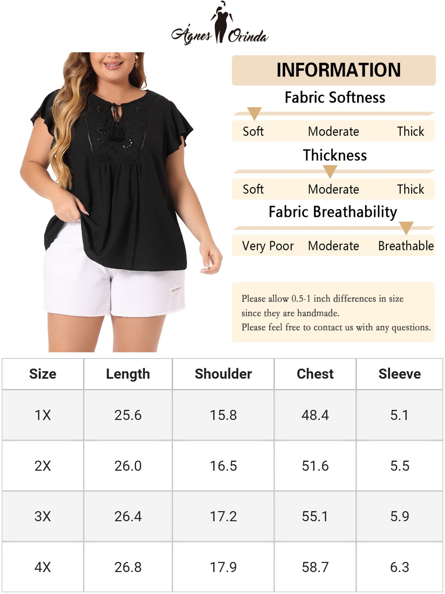 Women's Plus Size Blouse Ruffle Sleeve Peasant Tie Neck Boho Summer Top