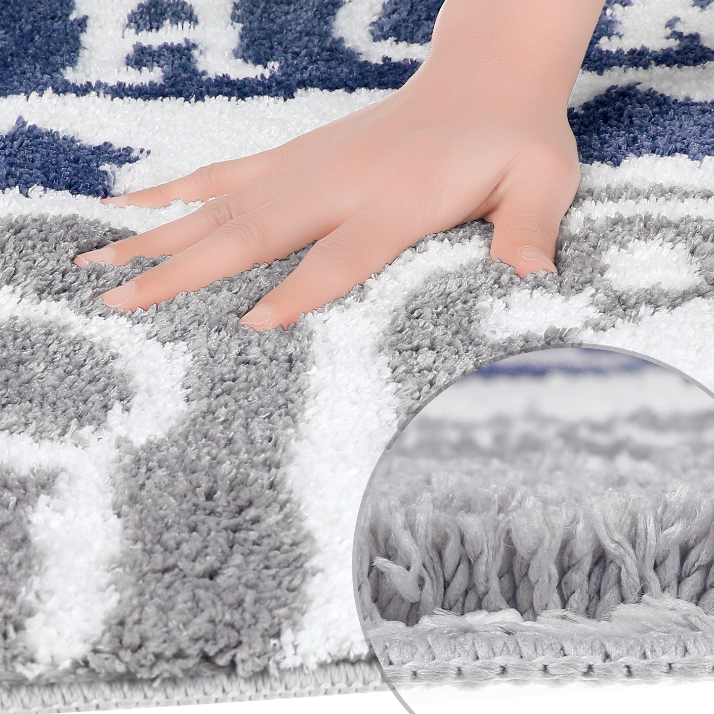 Cute Bath Mat, Stylish Funny Bathroom Rug with Words, Absorbent and Non-Slip