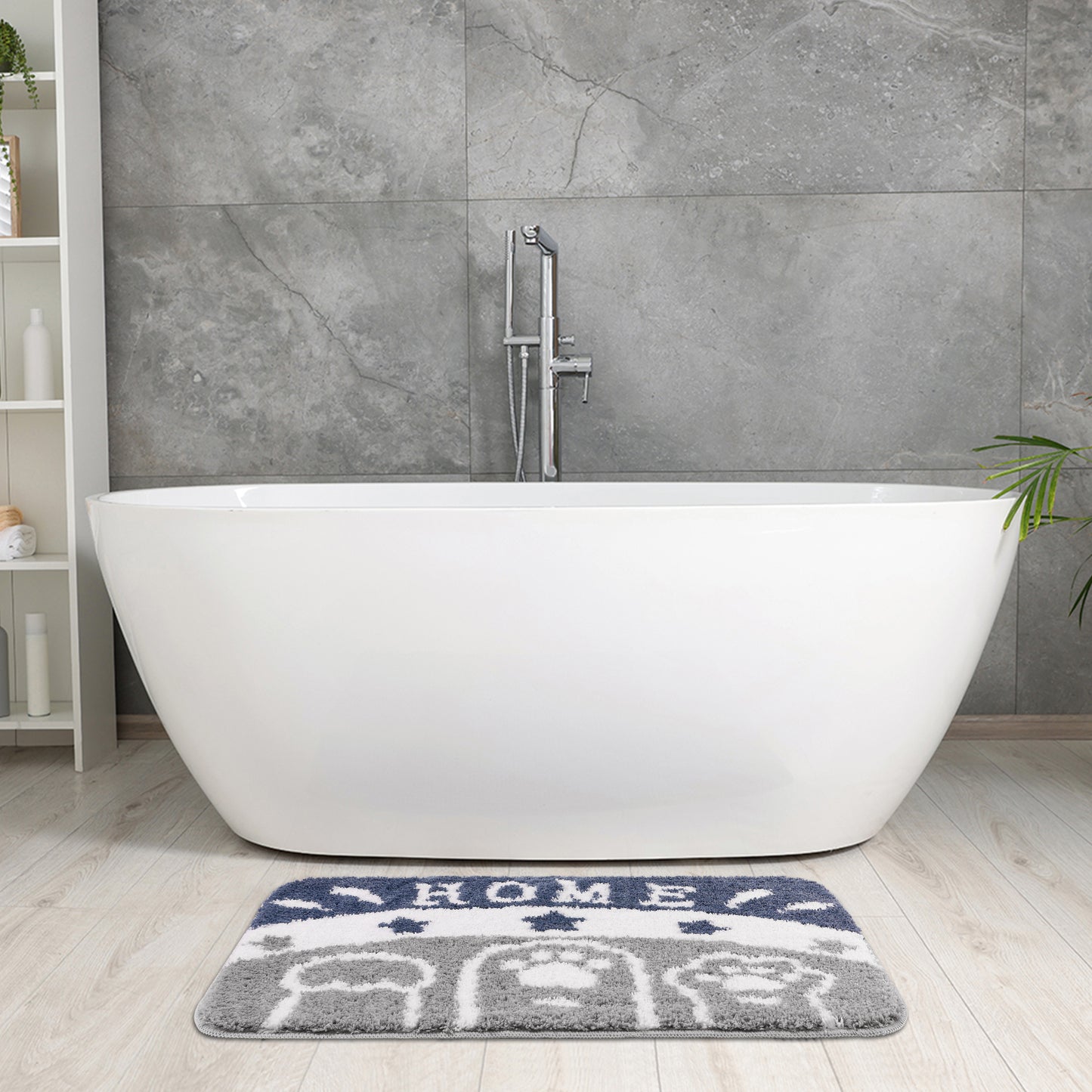 Cute Bath Mat, Stylish Funny Bathroom Rug with Words, Absorbent and Non-Slip