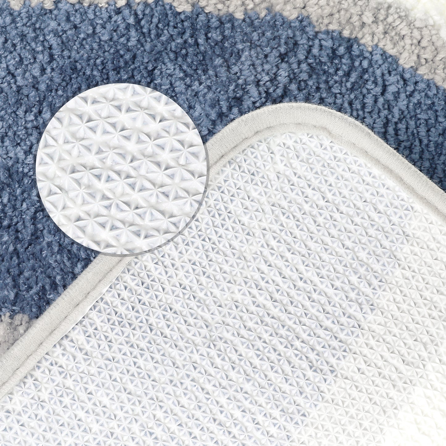 Wavy Stripes Bathroom Rug Mat, Absorbent Bath Rug, Non-Slip Bath Mats for Bathroom Floor
