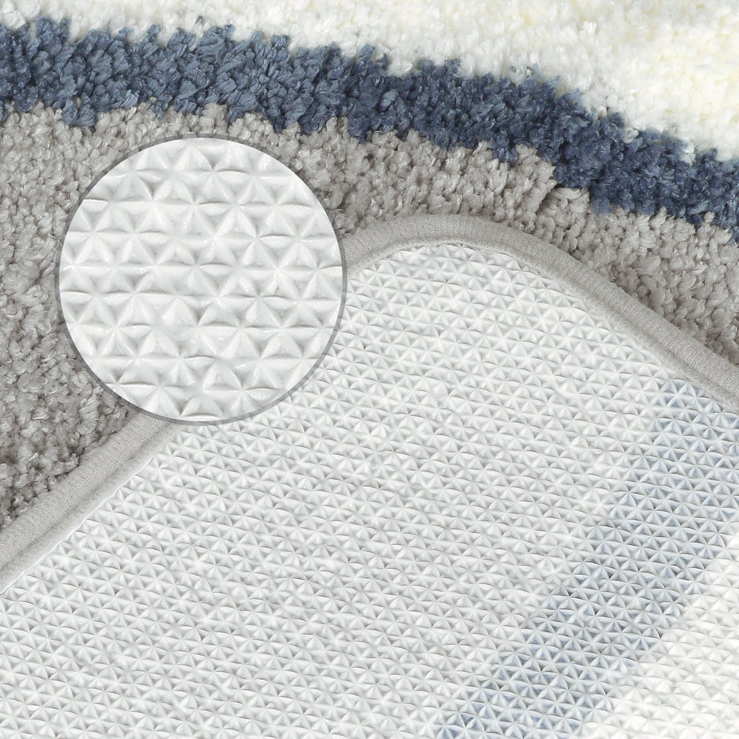 Wavy Stripes Bathroom Rug Mat, Absorbent Bath Rug, Non-Slip Bath Mats for Bathroom Floor