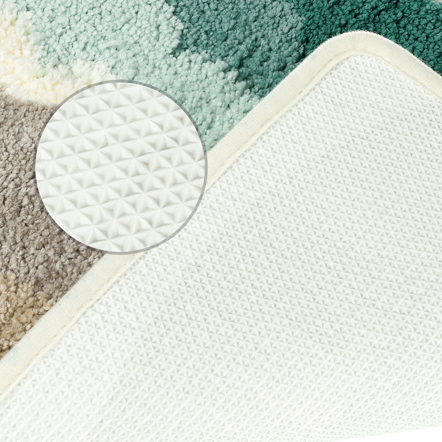 Wavy Stripes Bathroom Rug Mat, Absorbent Bath Rug, Non-Slip Bath Mats for Bathroom Floor