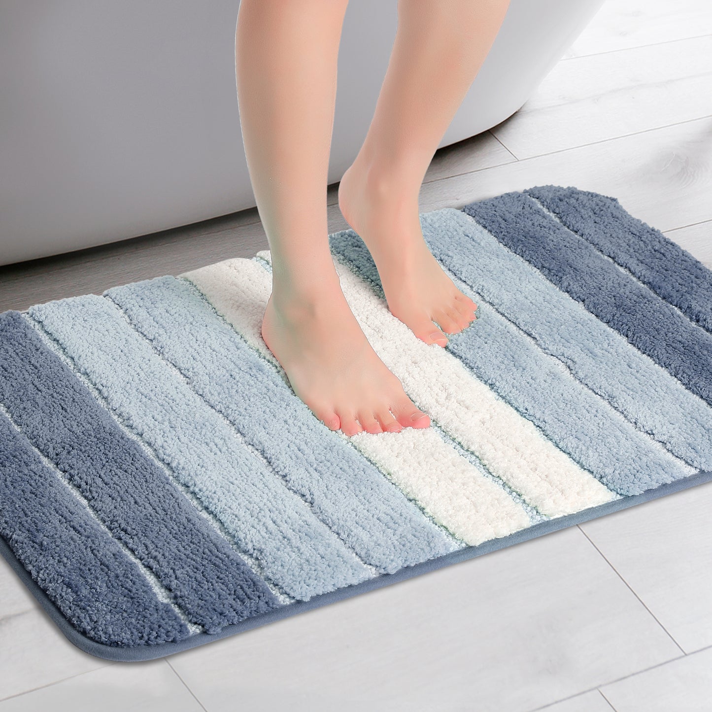 Non Slip Bathroom Rug, Water Absorbent Soft Shaggy Rubber Back Bath Mats for Bathroom