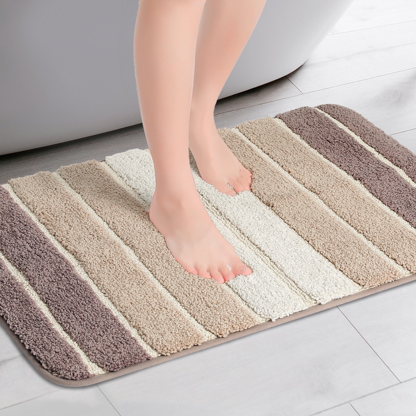 Non Slip Bathroom Rug, Water Absorbent Soft Shaggy Rubber Back Bath Mats for Bathroom