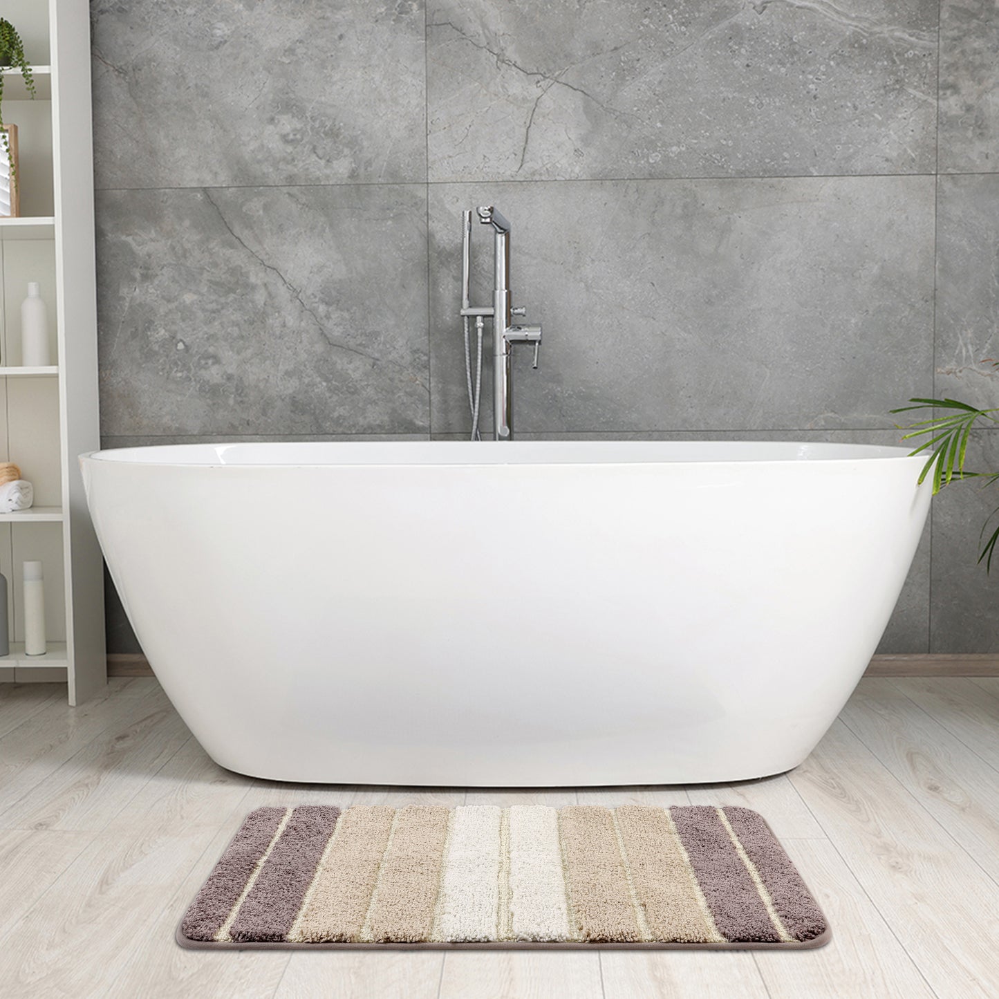 Non Slip Bathroom Rug, Water Absorbent Soft Shaggy Rubber Back Bath Mats for Bathroom