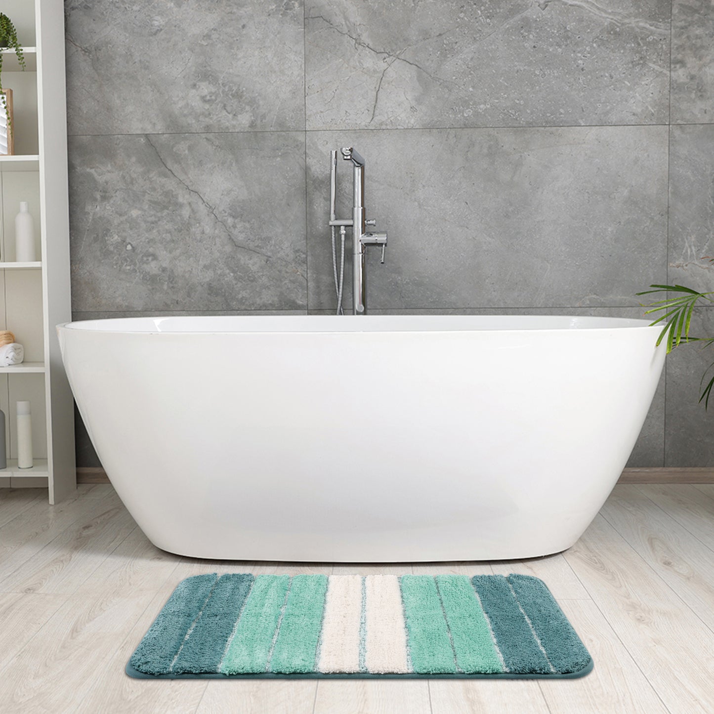 Non Slip Bathroom Rug, Water Absorbent Soft Shaggy Rubber Back Bath Mats for Bathroom