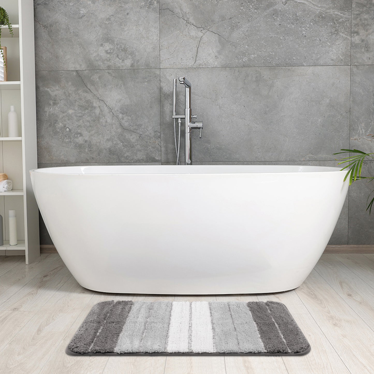 Non Slip Bathroom Rug, Water Absorbent Soft Shaggy Rubber Back Bath Mats for Bathroom