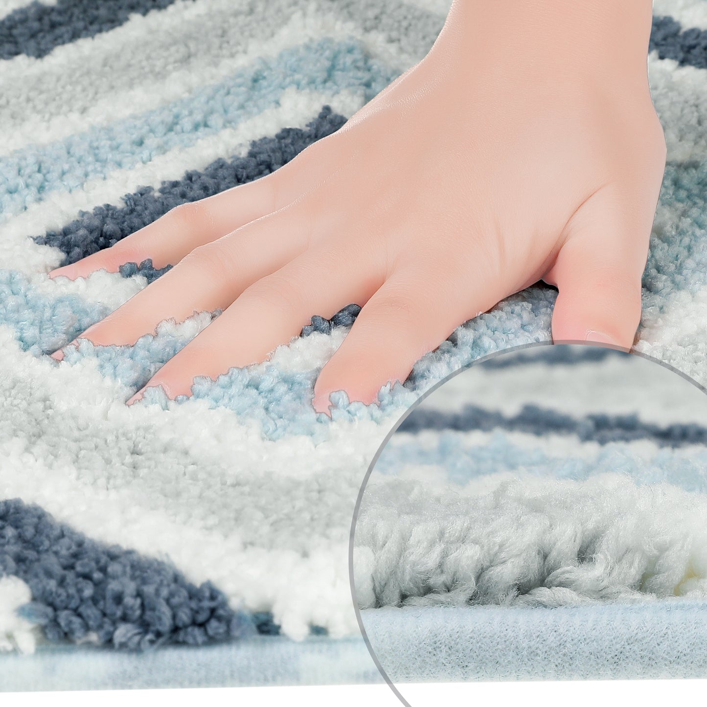 Geometric Pattern Bathroom Rugs Bath Mats, Quick Dry and Non Slip Bath Mats for Bathroom