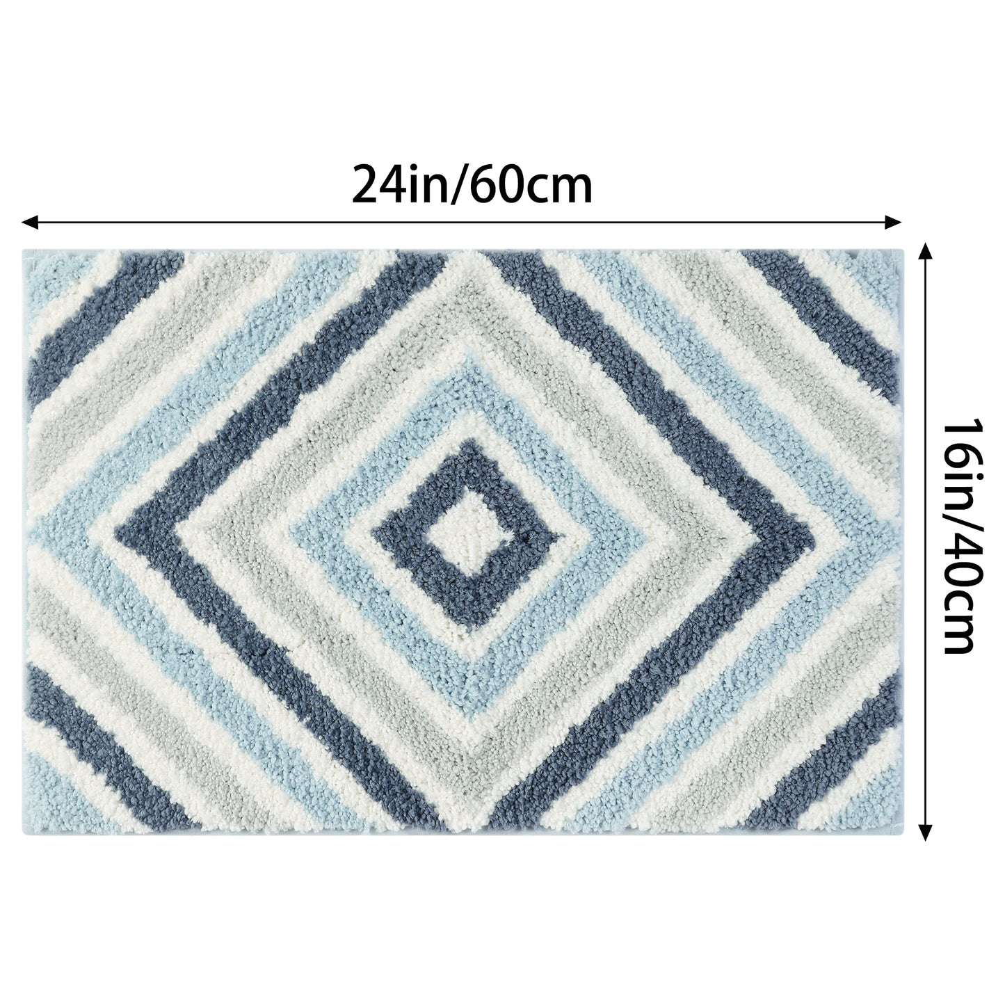 Geometric Pattern Bathroom Rugs Bath Mats, Quick Dry and Non Slip Bath Mats for Bathroom