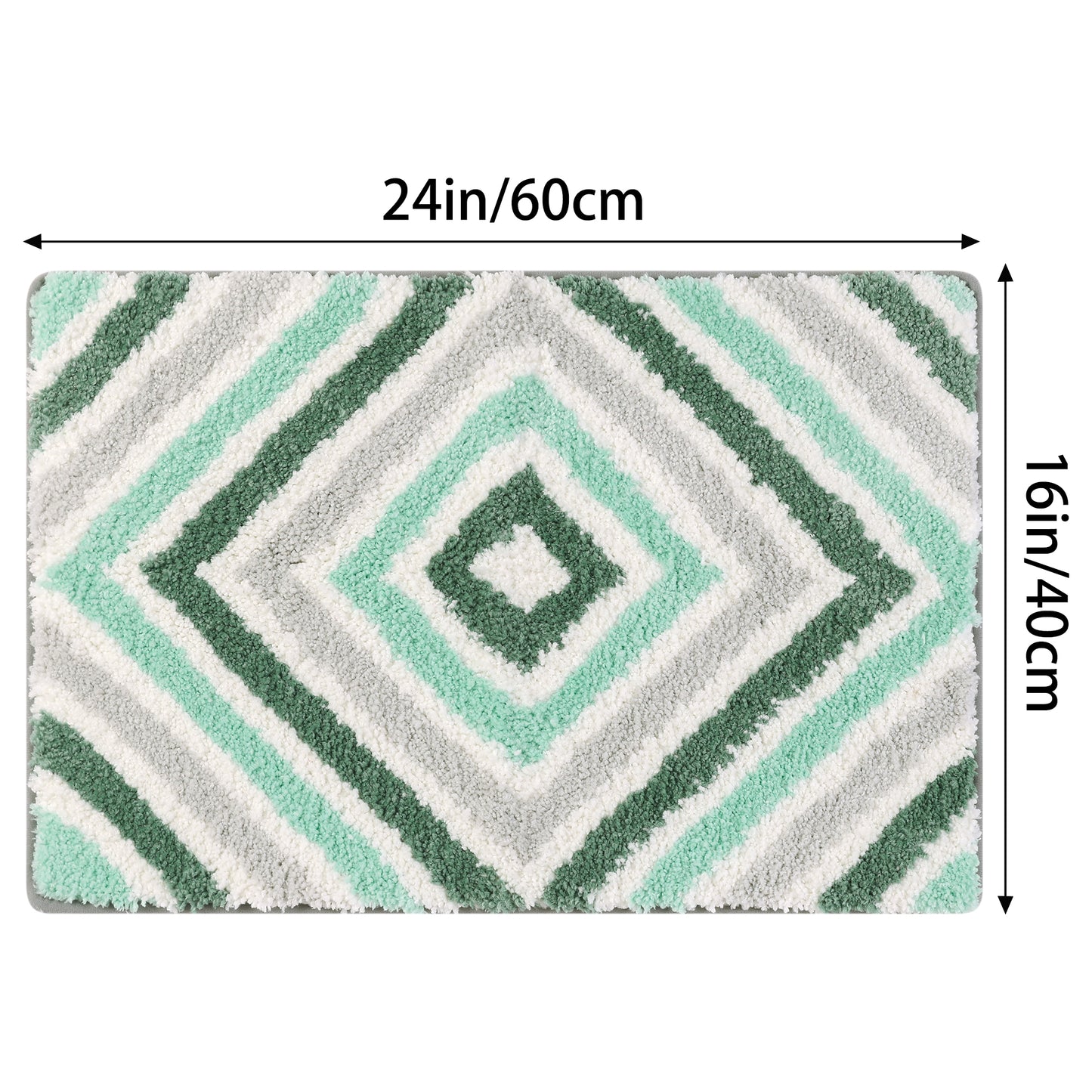 Geometric Pattern Bathroom Rugs Bath Mats, Quick Dry and Non Slip Bath Mats for Bathroom
