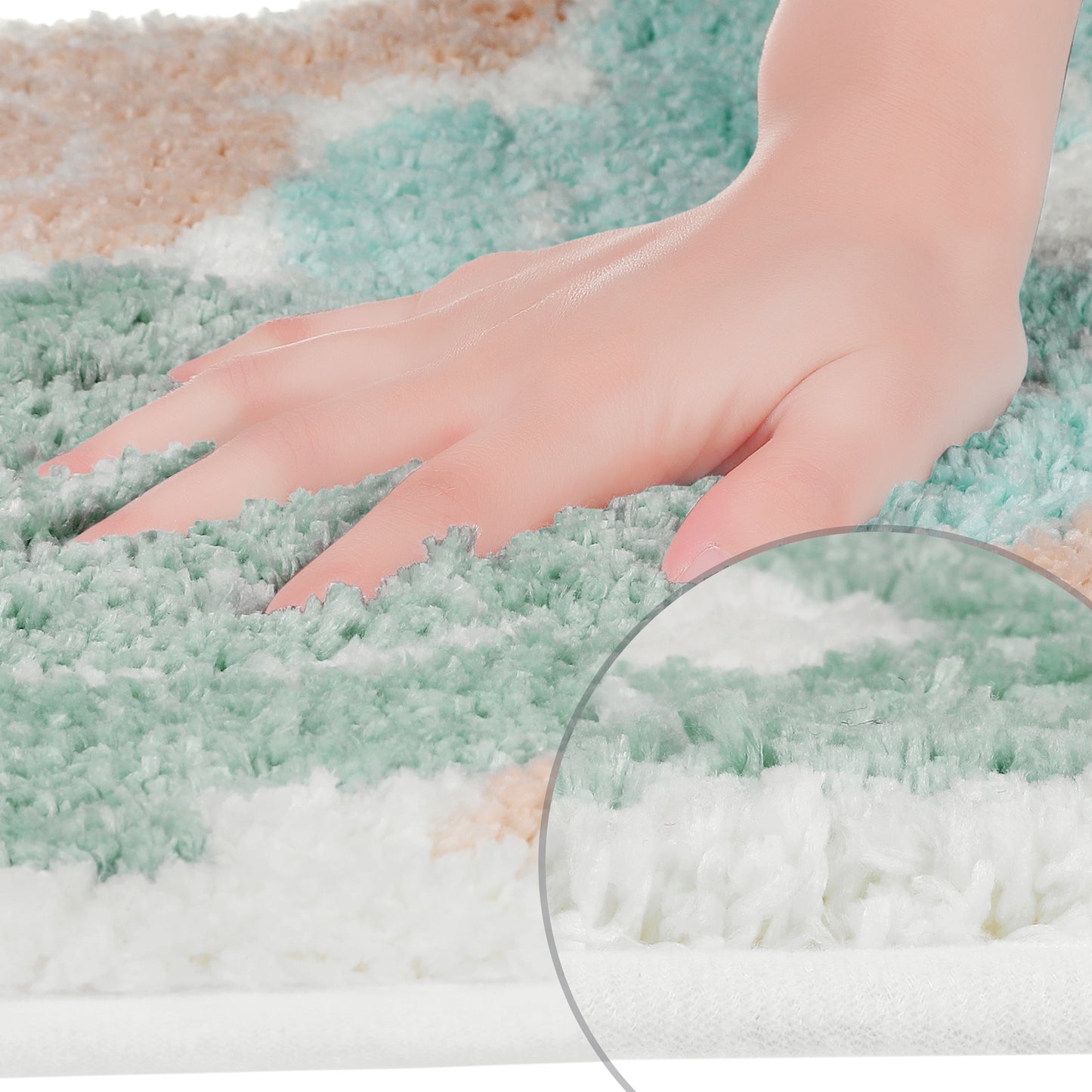 Non Slip Bath Mats for Bathroom Absorbent Fluffy Soft Microfiber Machine Washable Bath Mats