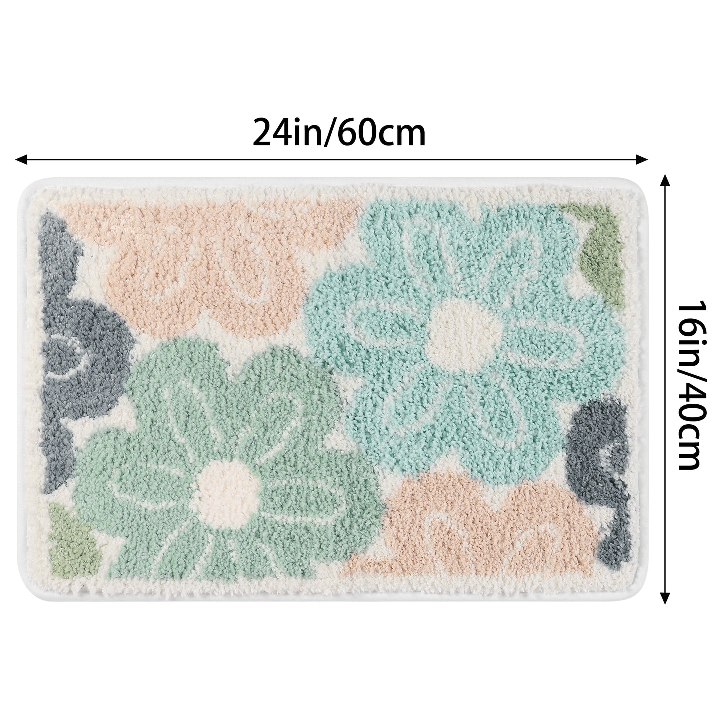 Non Slip Bath Mats for Bathroom Absorbent Fluffy Soft Microfiber Machine Washable Bath Mats