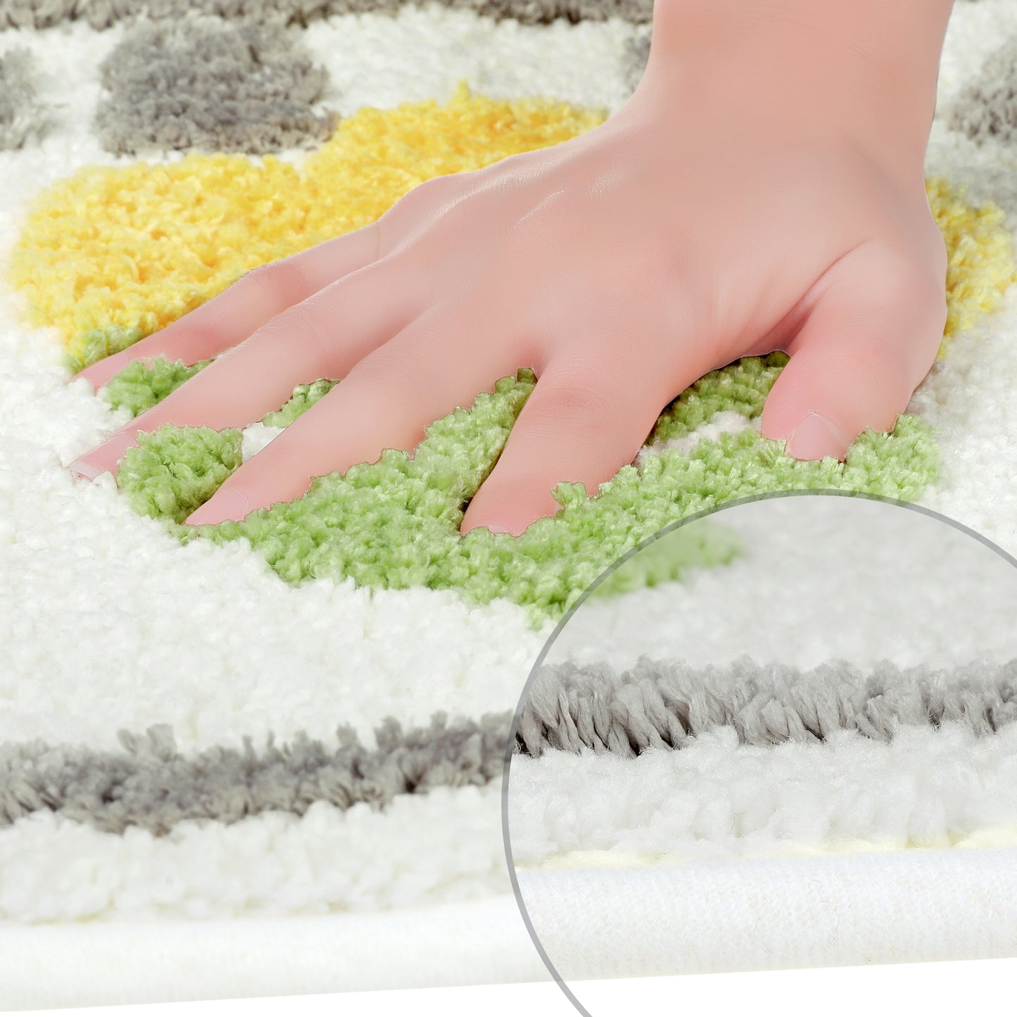 Non Slip Bath Mats for Bathroom Absorbent Fluffy Soft Microfiber Machine Washable Bath Mats