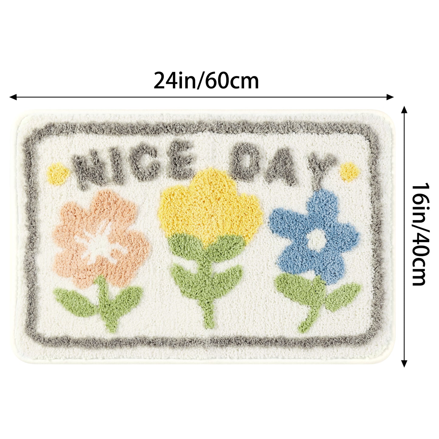 Non Slip Bath Mats for Bathroom Absorbent Fluffy Soft Microfiber Machine Washable Bath Mats