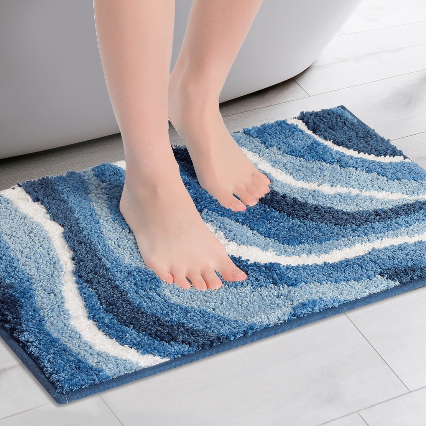 Abstract Bathroom Rug, Soft Non-Slip Thickening, Water Absorption Art Style Quick Dry Bath Mats