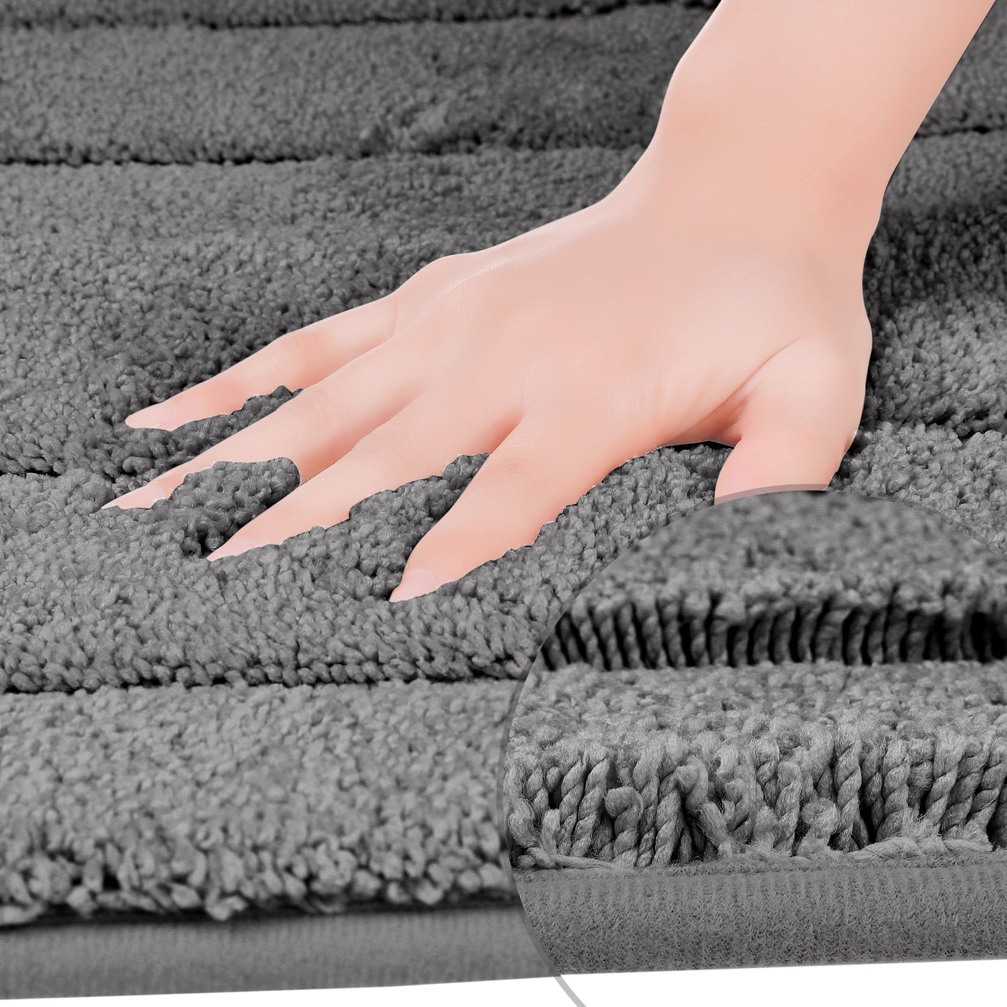 Geometry Bath Mats, Extra Soft Absorbent, Non-Slip Comfortable Solid Color Bath Mats