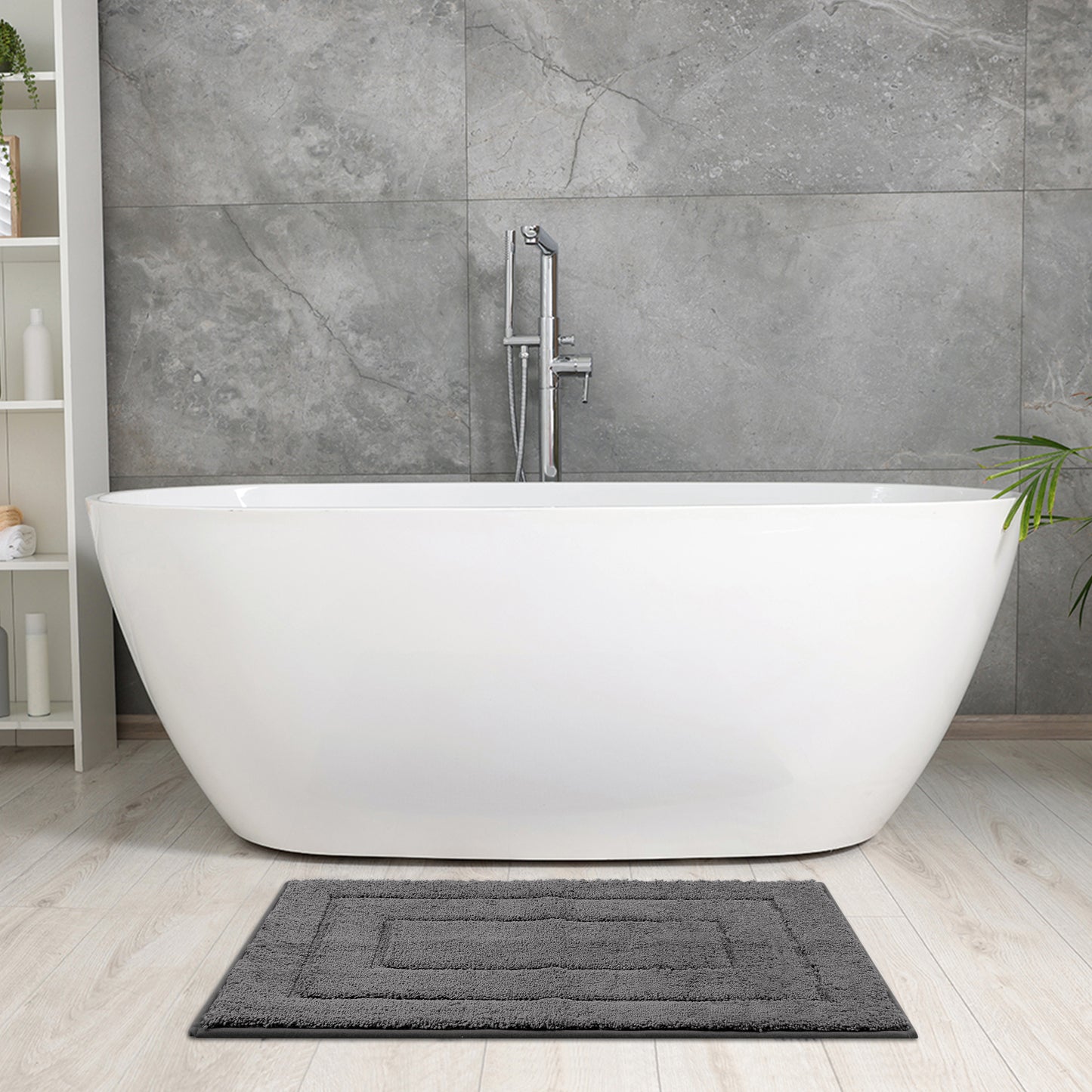 Geometry Bath Mats, Extra Soft Absorbent, Non-Slip Comfortable Solid Color Bath Mats