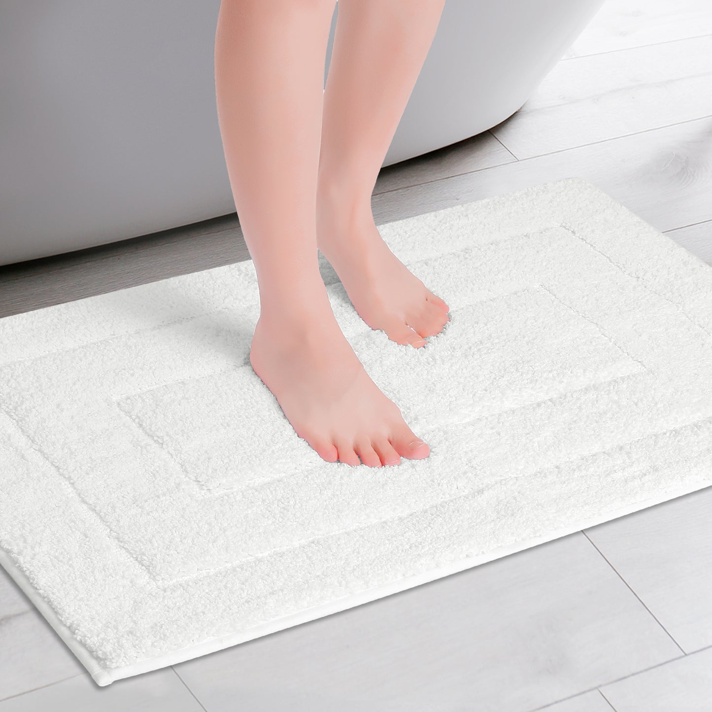 Geometry Bath Mats, Extra Soft Absorbent, Non-Slip Comfortable Solid Color Bath Mats