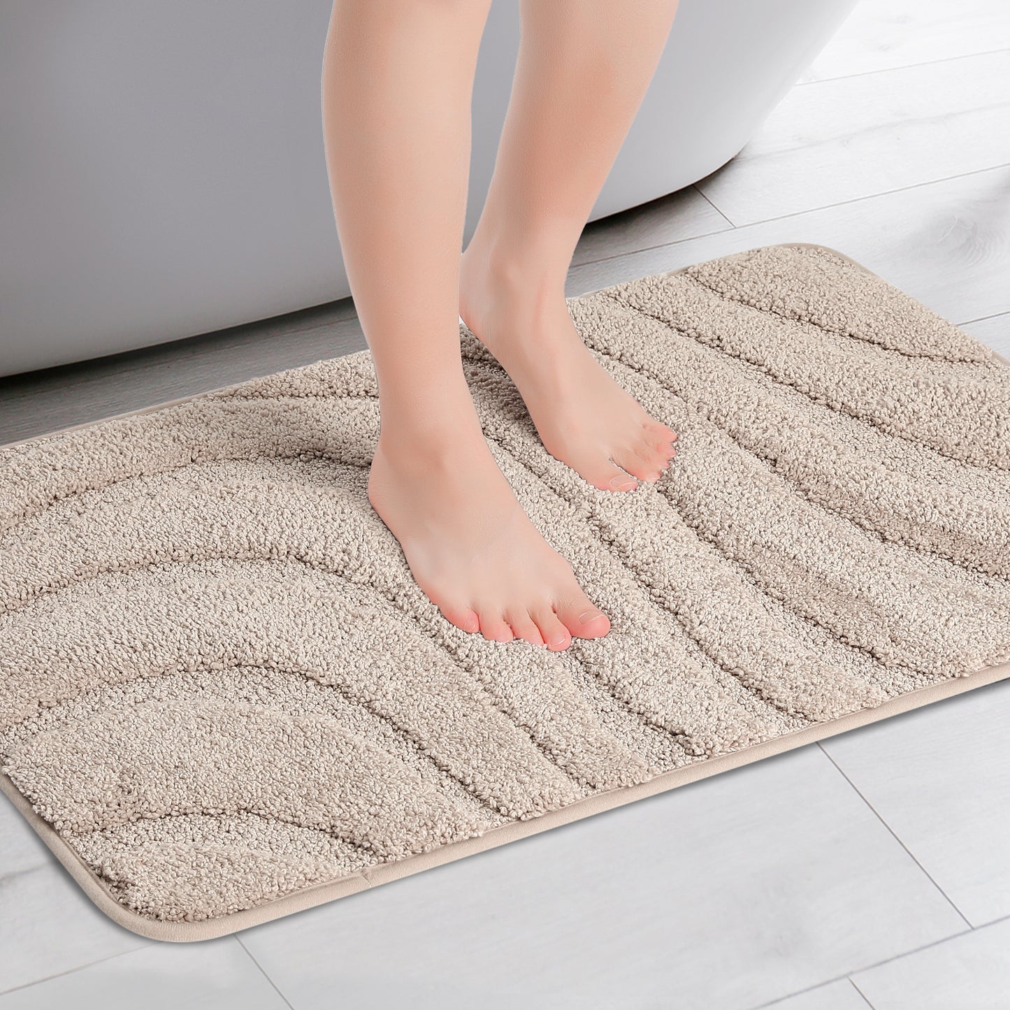 Non Slip Bath Mat, Geometry Bathroom Rug Absorbent Washable Mat Soft Microfiber Bath Mats