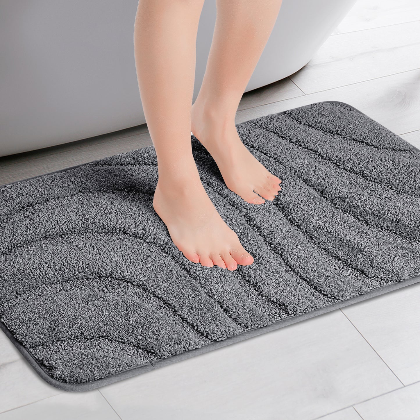 Non Slip Bath Mat, Geometry Bathroom Rug Absorbent Washable Mat Soft Microfiber Bath Mats