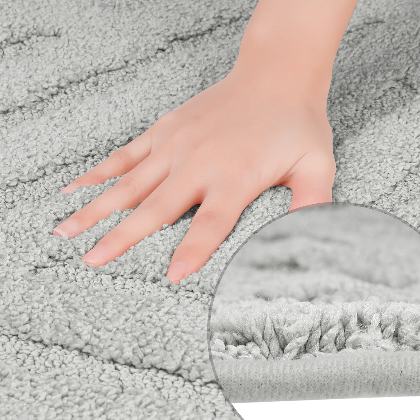 Bathroom Rugs Non Slip Bath Mat Geometric Luxury Soft Microfiber Washable Bath Mats