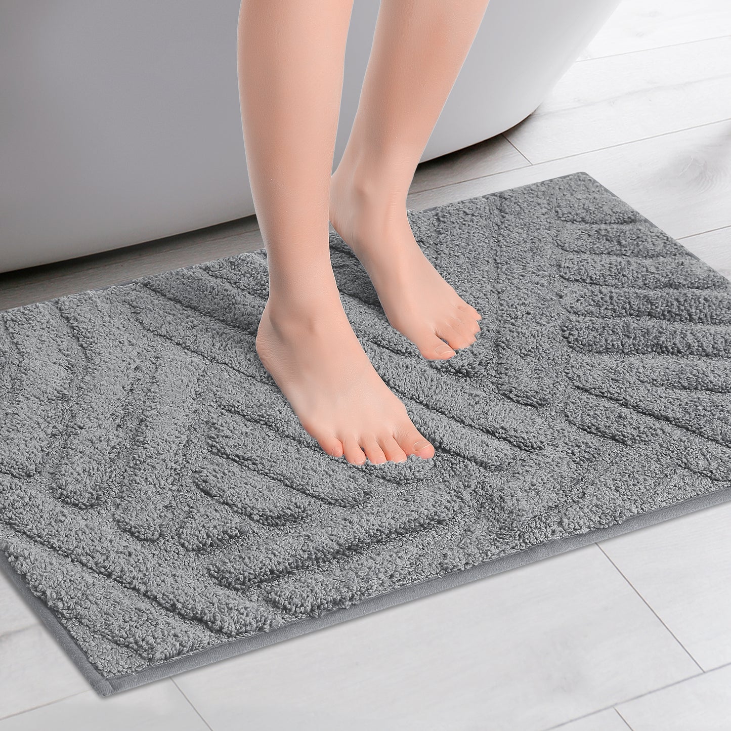 Bathroom Rugs Non Slip Bath Mat Geometric Luxury Soft Microfiber Washable Bath Mats