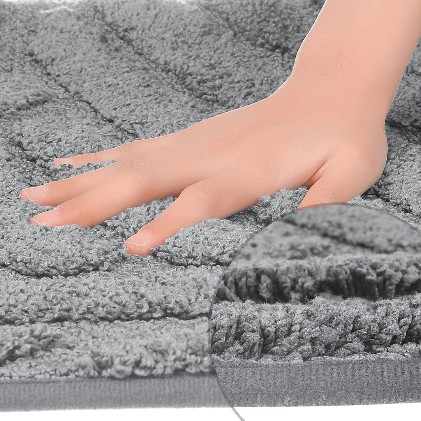 Bathroom Rugs Non Slip Bath Mat Geometric Luxury Soft Microfiber Washable Bath Mats