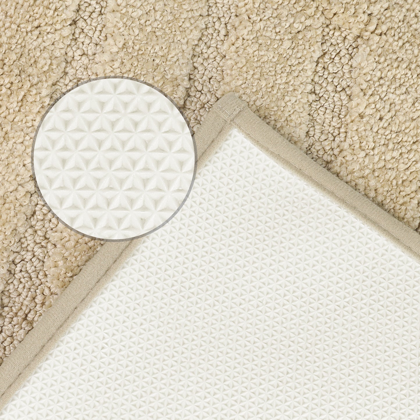 Bathroom Rugs Non Slip Bath Mat Geometric Luxury Soft Microfiber Washable Bath Mats