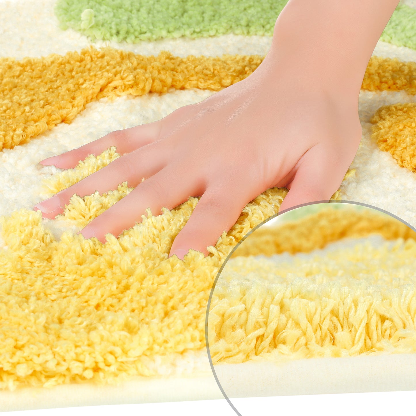 Soft Bath Rugs, Non-Slip Bathroom Rug Botanical Pattern Water Absorbent Thick Shaggy Bath Mats